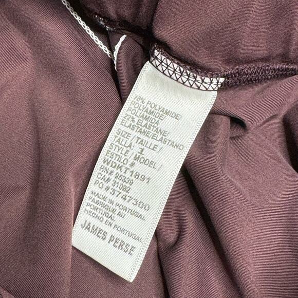 JAMES PERSE Y/OSEMITE Brown White Double Side Stripe Performance Leggings Womens - Picture 5 of 11